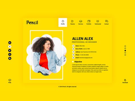 Personal Resume, Graphic Burger, Creative Cv, Web Design Tools, Template Black, Card Creative, Squarespace Design, Bootstrap Template, Flyer Design Inspiration