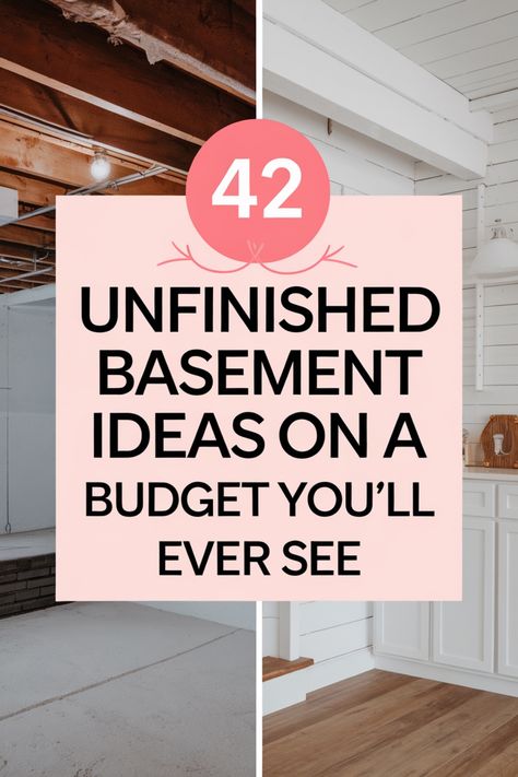 Transforming your unfinished basement doesn’t have to drain your wallet—trust me, I’ve been there! That blank, concrete canvas can feel overwhelming at first, but with a little creativity and some budget-friendly ideas, you can turn it into a space your family will actually use and love. See – if you’re dreaming of a cozy hangout […] Finishing An Unfinished Basement, Unfinished Basement Walls Cover, Decorating An Unfinished Basement, Basement Development Ideas, Basement Landing Ideas, Basement Storage Ideas Unfinished, Basement Ideas Aesthetic, Basement Floor Ideas Concrete, Unfinished Basement Gym Ideas