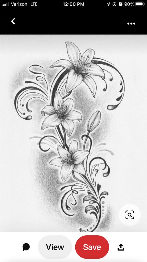 Arm Floral Tattoo, Tato Joker, Pin Tattoo, Lilly Tattoo, Drawing Of Flowers, Lillies Tattoo, 50 Tattoo, Lily Tattoo Design, Tattoo New