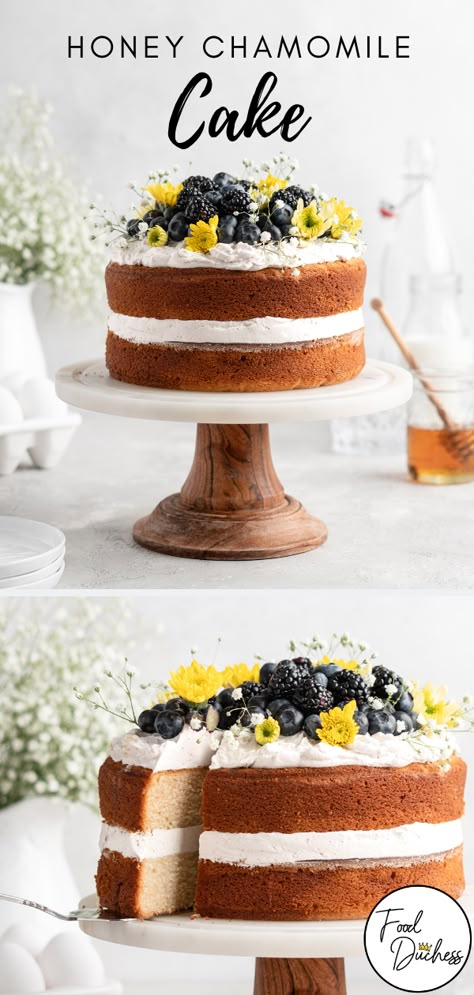 Chamomile Cake, Spring Cakes Recipes, Bolo Paris, Cake Flavours, Springform Pan Cake, Spring Baking, Cake Liner, Layered Cakes, Light Cakes