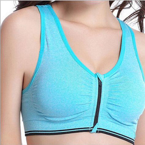 Sexy Shockproof Sports Bras Front Zipper Breathable Yoga Vest Bras Gym Female, Zipper Sports Bra, Push Up Lingerie, Bra Crop Top, Yoga Crop Tops, Wireless Bras, Women Bras, Running Bra, Women Sportswear