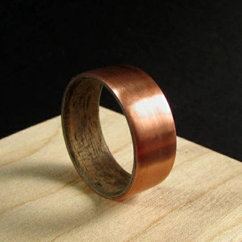 Copper Rings For Men, Adjustable Copper Wedding Rings, Mens Copper Ring, Men’s Copper Wedding Band, Wooden Male Wedding Bands, Copper Wedding Rings, Mens Gold And Wood Ring, Wood And Metal Mens Wedding Rings, Copper Wedding Band