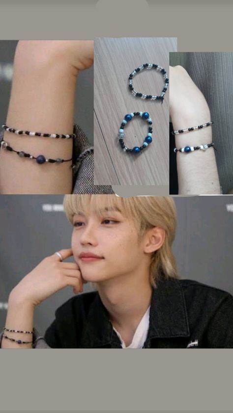 Jewelry Kpop Skz, Skz Inspired Bracelet, Skz Bracelet Ideas, Straykids Bracelets, Felix Bracelet, Skz Bracelets, Skz Bracelet, Kids Jewelry Diy, Jewelry Kpop