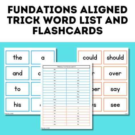 Enhance your phonics and reading lessons with FUNdations Aligned Trick Word List and Flashcards! 📚🔠 Boost students' word recognition skills using these engaging resources. Perfect for Kindergarten, 1st, and 2nd graders. Get ready to master tricky words! #TeachersPayTeachers #FUNdations #TrickWords #Kindergarten #FirstGrade #SecondGrade #Phonics #ReadingInstruction #Reading #Sight Words Trick Words, First Grade Sight Words, Sight Words List, Tricky Words, Word Recognition, Reading Instruction, Reading Lessons, Early Literacy, Literacy Skills