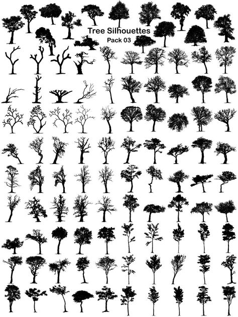 Tree Silhouettes Vector and Photoshop Brush Pack-03 Oak Tree Silhouette, Jean Lafitte, Psd Free Photoshop, Christmas Tree Silhouette, Pine Tree Silhouette, Photoshop Brush Set, Brush Tree, Vector Silhouette, Silhouette Christmas