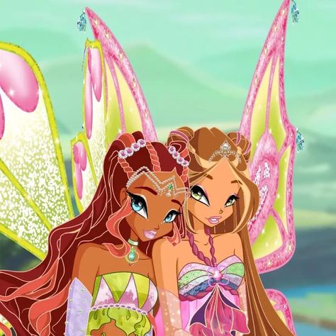 Aisha And Flora Matching Pfp, Aisha And Flora, Winx Aisha, Fav Cartoon, Fairy Friends, Rainbow High, Illustration Painting, The Choice, Profile Pics