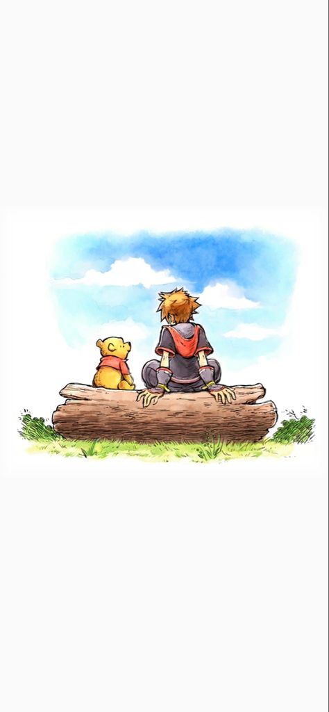 Kingdom Hearts Winnie The Pooh, Sora And Winnie The Pooh, Kingdom Hearts Painting, Kingdom Hearts Lockscreen, Kingdom Hearts Phone Wallpaper, Kingdom Hearts Background, Kh Wallpaper, Kingdom Of Hearts, Kingdom Hearts Wallpaper Desktop