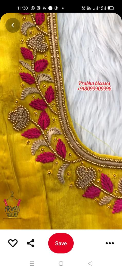 Silk Saree Blouse Designs Thread Work, Silk Thread Aari Work Blouse, Gold Blouse Designs, Hand Work Design, Aari Designs, Blouse Design Images, Back Neck Designs, Silk Saree Blouse Designs, Aari Work Blouse