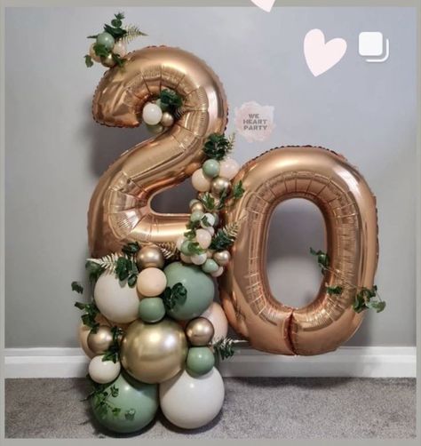 40th Birthday Ideas For Women Balloons, Balon Decoration Ideas Birthday, 40th Balloon Ideas, 20 Birthday Balloons, Balloon Arrangements Birthday, Balloon Arrangement, Party Balloons Diy, 30 Balloons, Balloon Bouquet Diy