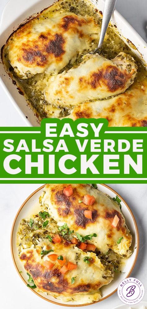 Salsa Verde Chicken Bake, Salsa Verde Chicken Skillet, Herdez Salsa Verde Recipes Chicken, Chicken Salsa Verde Casserole, Chicken Verde Recipes, Green Salsa Chicken, Chile Verde Chicken, Chicken Salsa Verde, Easy Salsa Verde