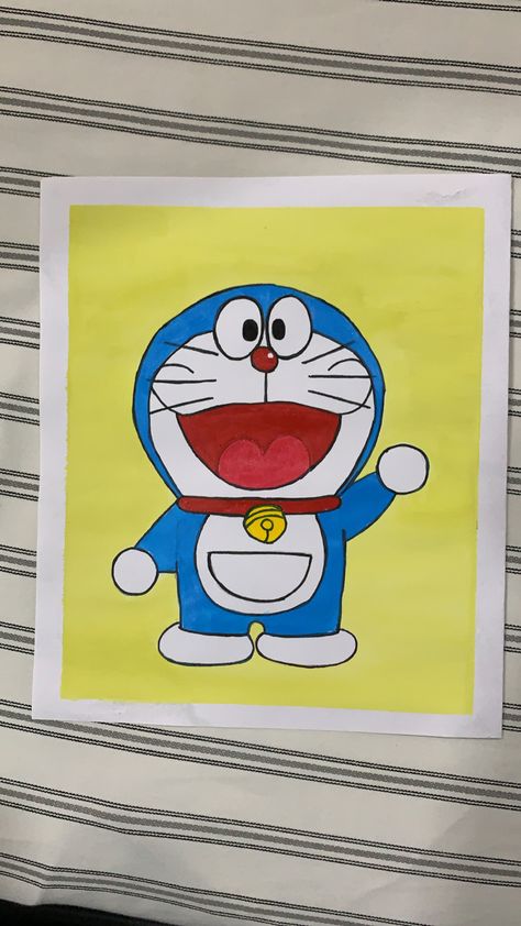 Drawing Of Sinchan, Doremon Mini Canvas Painting, Doremon Paintings On Canvas, Doremon Cartoon Sketches, Doremon Wall Painting Ideas, Small Cute Drawings Easy Cartoon, Doremon Drawing Cute Pencil, Doremon Painting Ideas, Doremon Drawings Easy