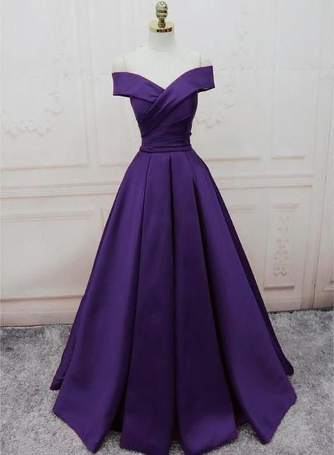 d72fbbccd9fe64c3a14f85d225a046f4desc48101894ri Gown Prom Dresses, 2021 Prom Dresses, Long Formal Gowns, Simple Prom Dress, Gown Prom, Purple Satin, Vestidos Vintage, Dresses Elegant, Formal Gown