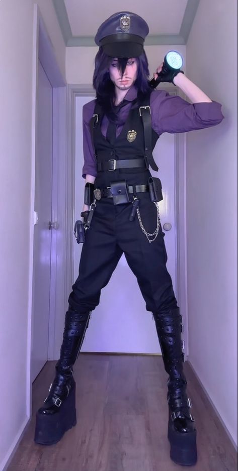 William Afton Costume, Fnaf Movie Outfit, Simple Fnaf Cosplay, Fnaf Closet Cosplay, Marionette Fnaf Cosplay, Freddy Cosplay Fnaf, Fnaf Halloween Costumes, Michael Afton Cosplay, Purple Guy Cosplay