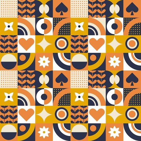 Geometric Mosaic Patterns, Geometric Illustration Design, Geometric Shapes Pattern, Boho Art Painting, Coffee Pattern, Geometric Mosaic, Patchwork Inspiration, Geometric Shapes Art, Geometry Design