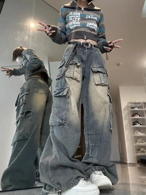 Wide leg denim pants outfit