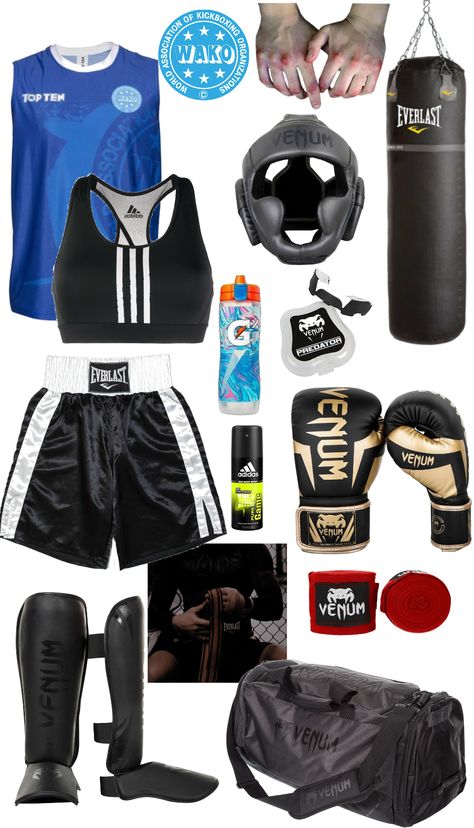 Kickboxing┆Idea from:@sagijulia2 outfit ideas | Muay Thai Outfit Men, Boxing Bag, Fighter Outfit, Boxing Workout With Bag, Kickboxing Outfit, Boxing Hand Wraps, Trening Sztuk Walki, Mma Boxing, Boxing Shorts