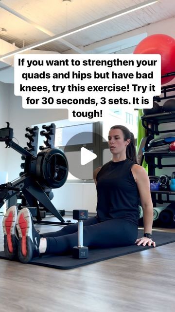 Elise | Fitness Professional on Instagram: "Try this exercise to strengthen your hips and quads if you have bad knees! 🔗 in b!o for full workouts! #hipmobility #badknees" Lower Body Workout Bad Knees, Beginner Quad Exercises, Quad Exercises For Bad Knees, Quad Strengthening Exercises, Quad Strengthening, Quad Workout, Bad Knee Workout, Core Strengthening, Bad Knees