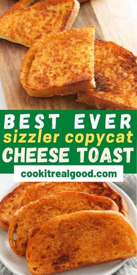 Sizzler Cheese Toast, Sizzler Recipes, Cheese Toast Recipe, Cheese Bread Recipe, Copykat Recipes, Cheesy Bread, Cheese Toast, Copycat Restaurant Recipes, Cheese Bread