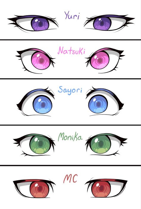 Eye Drawing Tutorials, Manga Drawing Tutorials, Doki Doki, Anime Eye Drawing, Literature Club, Cute Eyes, Body Drawing, Anime Drawings Tutorials, Anime Eyes