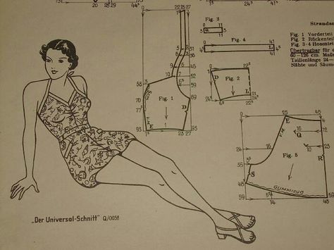 I don't own Vintage Swimsuit Pattern, Vintage Sewing Patterns Free, Moda Academia, Patron Vintage, Sewing Lingerie, Swimsuit Pattern, Vintage Swimsuit, Garment Pattern, Vintage Dress Patterns