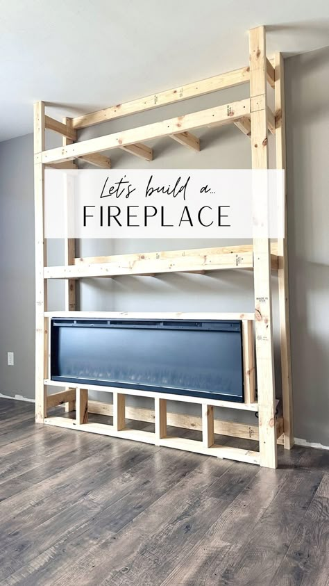 Here’s exactly how I built this ⬇️ I’ve seen quite a few strategies for fireplace hidden doors, but NOTHING this good 😍 I think I’m the… | Instagram Hidden Piano, Building A Fireplace, Diy Electric Fireplace, Corner Molding, Built In Electric Fireplace, Fireplace Frame, Electric Fireplace Wall, Piano Hinge, Wood Mantel