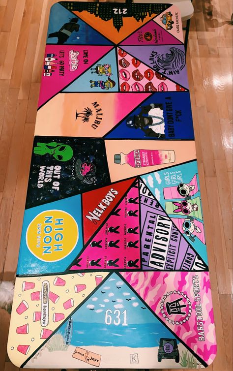 Smirnoff Beer, Canvas Painting Patterns, Cup Pong, Beer Pong Table Diy, Diy Beer Pong, Diy Beer Pong Table, Custom Beer Pong Tables, Beer Pong Table Designs, Table Painting