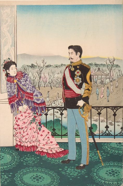 Meiji Restoration Fashion, Meiji Fashion, Taisho Fashion, Edo Art, Plum Art, Meiji Restoration, Mediterranean Art, Harvard Art Museum, Japan Painting