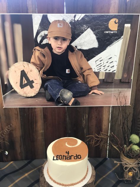 Carhartt First Birthday Theme, Carhartt Party Ideas, Carhartt Theme Birthday, Carhartt Birthday Party, Carhartt Birthday, Jordan Baby Shower, Lumberjack Birthday, 1st Birthday Themes, First Birthday Themes