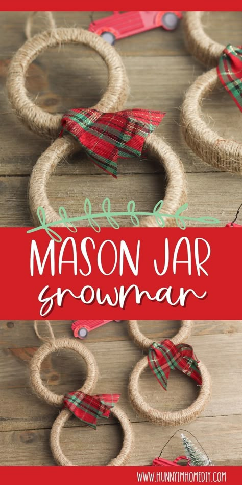 Mason Jar Lids Crafts, Jar Snowman, Jar Lid Crafts, Mason Jar Snowman, Mason Jar Lids Ornaments, Diy Snowman Ornaments, Mason Jar Christmas Crafts, Kids Presents, Rustic Snowman