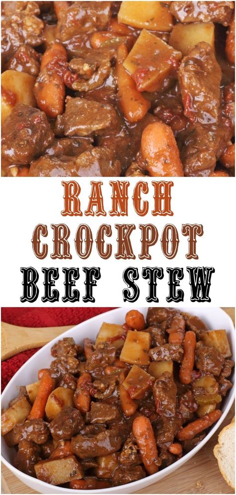 Recipe With Ranch Seasoning, Stew Recipe Slow Cooker, Ranch Crockpot, Crockpot Beef Stew Recipe, Crockpot Beef Stew, Slow Cooker Recipes Beef Stew, Slow Cooker Kitchen, Crockpot Recipes Beef Stew, Crockpot Stew