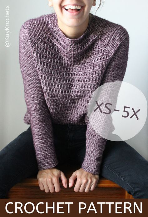 #crochetsweaterpattern #crochetsweater #sweater #crochet #crochettopdownsweater #topdowncrochet #crochetjumper #crochetpullover #crochetpattern #crochetpulloverpattern #crochetintheround #crochetsweaterformen #crochetsweatersizeinclusive #crochetraglanpattern Crochet Garment Patterns, Crochet Short Row Patterns, Crochet Mens Sweater, Crochet Top Down Sweater, Raglan Sweater Crochet, Crochet Ninja Turtle, Raglan Pattern, Bulky Sweater, Crochet Sweater Vest