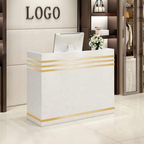 Small Shop Counter Ideas, Store Desk Design, Shop Desk Counter, Hotel Counter Design, Salon Counter Design, Modern Cash Counter Design Retail Shops, Small Counter Design, Shop Counter Design Modern, Clothing Store Counter Design