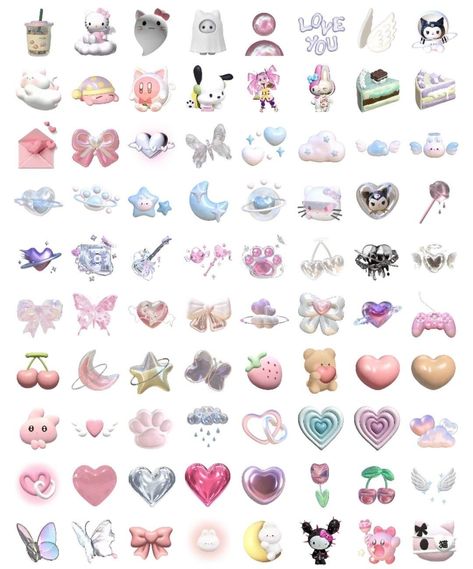 Y2k Scrapbook Stickers, Y2k Emojis, Y2k Stickers Aesthetic, Sticker Y2k, Emojis Aesthetic, Phone Emoji, Imessage Sticker, 헬로키티 배경화면, Y2k Stickers