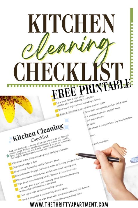 Stay on top of kitchen chores with this handy Kitchen Cleaning Checklist! Download the printable for an easy and efficient cleaning routine.#KitchenCleaning #CleaningChecklist #HomeOrganization #CleaningRoutine #Printable Spring Cleaning Kitchen, Kitchen Cleaning Checklist, Clean Room Checklist, Kitchen Checklist, Checklist For Kids, Cleaning Checklist Printable, Room Checklist, Kitchen Chores, Efficient Cleaning