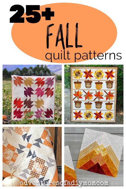 Autumn Quilt Patterns Free, Fall Themed Quilts, Thanksgiving Quilts Free Pattern, Fall Quilt Squares, Fall Quilts Ideas, Free Fall Quilt Block Patterns, Fall Quilting Ideas, Four Seasons Quilt Patterns, Fall Themed Quilt Patterns