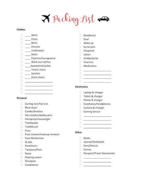 Overnight Packing List, Overnight Checklist Packing Lists, Packing List Template Free Printable, Printable Packing List Template, Summer Schedule Printable, Free Printable Packing List For Vacation, Bullet Journal Packing List, Printable Packing List, Teacher Gift Printables