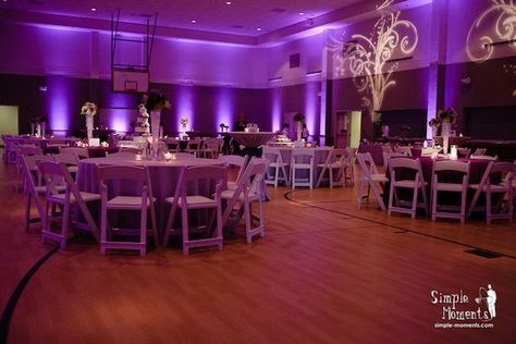 Gym Wedding Reception, Dream Reception, Night To Shine, Uplighting Wedding, Gym Wedding, December Wedding, High School Years, Luxury Wedding Venues, Wedding Reception Venues