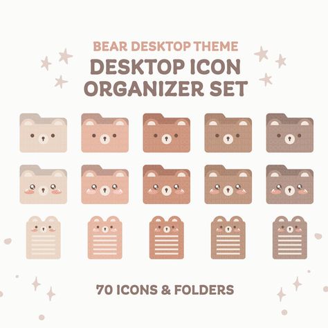 Cute bear theme desktop folder icons | For Window and Mac | Beige desktop icons | Neutral desktop icons | Minimal icons | Aesthetic icons by DoodlelabStudio on Etsy Minimal Icons Aesthetic, Folder Icon Aesthetic, Free Folder Icons For Mac, Folder Icons For Mac Png, Aesthetic Desktop Icon, Desktop Folder Icons Free, Macbook Folder Icons, Cute Desktop Folder Icons, Folder Icons For Mac