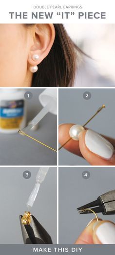 76 Crafts To Make and Sell - Easy DIY Ideas for Cheap Things To Sell on Etsy, Online and for Craft Fairs. Make Money with These Homemade Crafts for Teens, Kids, Christmas, Summer, Mother’s Day Gifts. |  DIY Double Pearl Earrings  |  diyjoy.com/crafts-to-make-and-sell Khazana Jewellery, Double Sided Pearl Earrings, Double Pearl Earrings, Pink Tourmaline Crystal, Diy Jewelry To Sell, Jewellery Shops, Bijoux Fil Aluminium, Diy Jewelry Unique, Jewerly Making