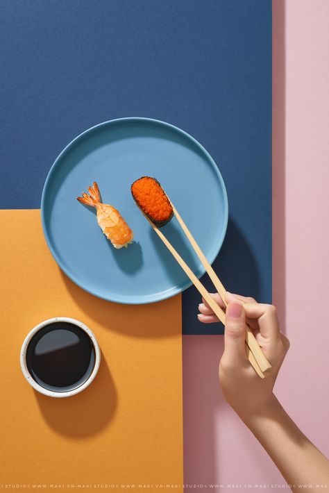 Sushi on Behance Tokyo Nature, Food Art Photography, Food Photoshoot, Food Photography Props, Photo Food, Food Photography Inspiration, Food Photography Tips, Food Drink Photography, Food Photography Styling