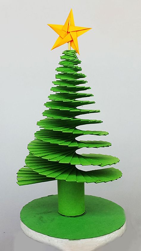 Some awesome paper Christmas tree making video tutorial publish on our YouTube and Faceboo. Paper Xmas Tree, 3d Paper Christmas Tree, Crismas Tree, Christmas Tree Making, Cheap Christmas Trees, Camp Games, Caterpillar Craft, Christmas Arts, Tree Project