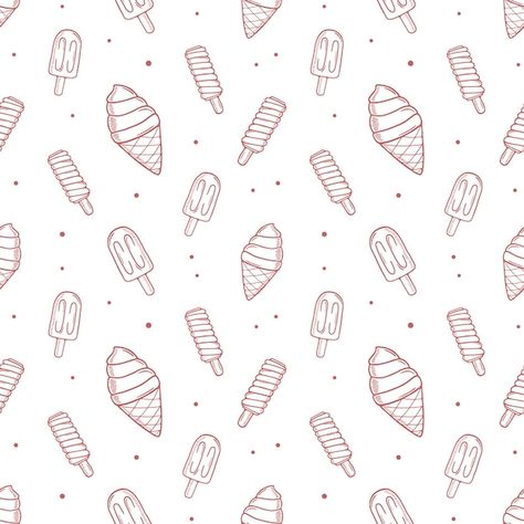 Vector ice cream hand drawn pattern bacg... | Premium Vector #Freepik #vector #ice-cream-background #dessert-pattern #ice-cream-cone #ice-cream-pattern Ice Cream Background Design, Ice Cream Background Aesthetic, Background Ice Cream, Ice Cream Texture, Cream Horse, Ice Cream Background, Ice Cream Logo, Ice Cream Illustration, Buttercream Cake Designs