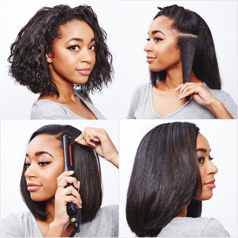 10 Major Mistakes You're Making When You Try to Straighten Curls Straightening Curly Hair, Straightening Natural Hair, Unice Hair, Silk Press Natural Hair, Hacks Beauty, Popsugar Beauty, Hair Braiding, Straightening Brush, Makeup Hacks