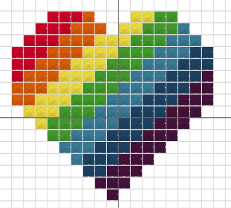 Heart Cross Stitch Pattern, Pixel Quilting, Pride Event, Heart Cross Stitch, Heart Quilt Pattern, Cross Stitch Geometric, Diy Bead Embroidery, Bead Embroidery Patterns, Cross Stitch Heart