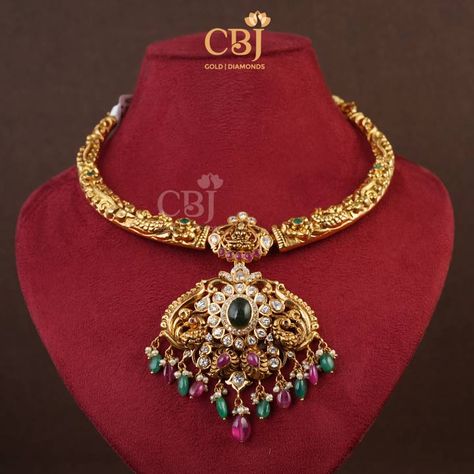 Modern CZ Pachi Kante Kante Models Gold, Kante Jewellery Designs, Latest Kante Jewellery Designs, Kante Gold Necklaces Latest, Kante Designs Latest, Kante Indian Jewellery, Gold Kante Designs, Kante Necklace Designs, Kante Gold Necklaces