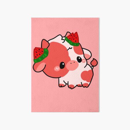 Watermelon Cow, Watermelon Animals, Animated Cow, Cow Food, Cute Easy Paintings, Cow Drawing, Strawberry Cow, Cute Watermelon, Cow Pictures