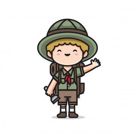 Scout Drawing, Scout Illustration, Drawing In Circle, Beaver Scouts, Girl Scout Uniform, Man Hunter, Chibi Boy, Model Scout, Beauty Culture