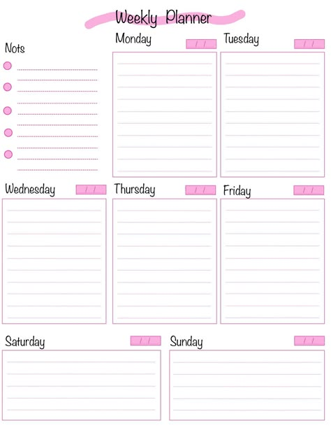 Weekly Planner-Pink - Notability Gallery onplanners #budgetplanner #plannergrРіСћtis🔷 Good Notes Weekly Planner, Night Journaling, Goodnotes Weekly Planner, Free Printable Weekly Planner Template, Student Planner Organization, Glow Up Hacks, Weekly Study Planner, Study Planner Printable Free, Student Daily Planner