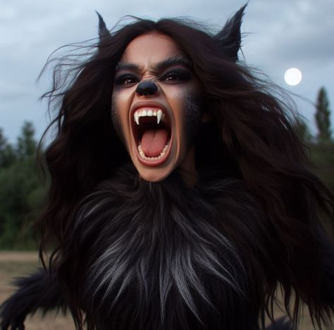 Female Werewolf Transformation, Wearwolf Costume Woman, Werewolf Costume Female, She Wolf Costume, Wolf Costume Women, Werewolf Cosplay, Werewolf Woman, Werewolves Art, Big Bad Wolf Costume