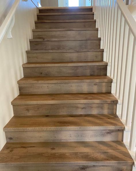 Beautiful and Durable are the characteristics of Provenza Vinyl Plank, with 100's of colours to choose from you can recreate the look of any real wood. Staircase Remodel, Stair Remodel, Staircase Design, Stairs Design, Basement Remodeling, Real Wood, Basement, Stairs, Flooring